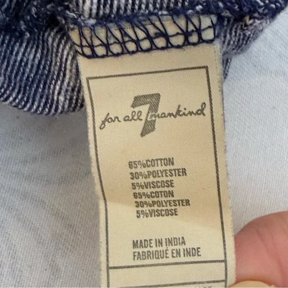 7 For All Mankind Baby Sleeper Jumpsuit with Embroidered Back Pockets 6/9 Month - Picture 7 of 7